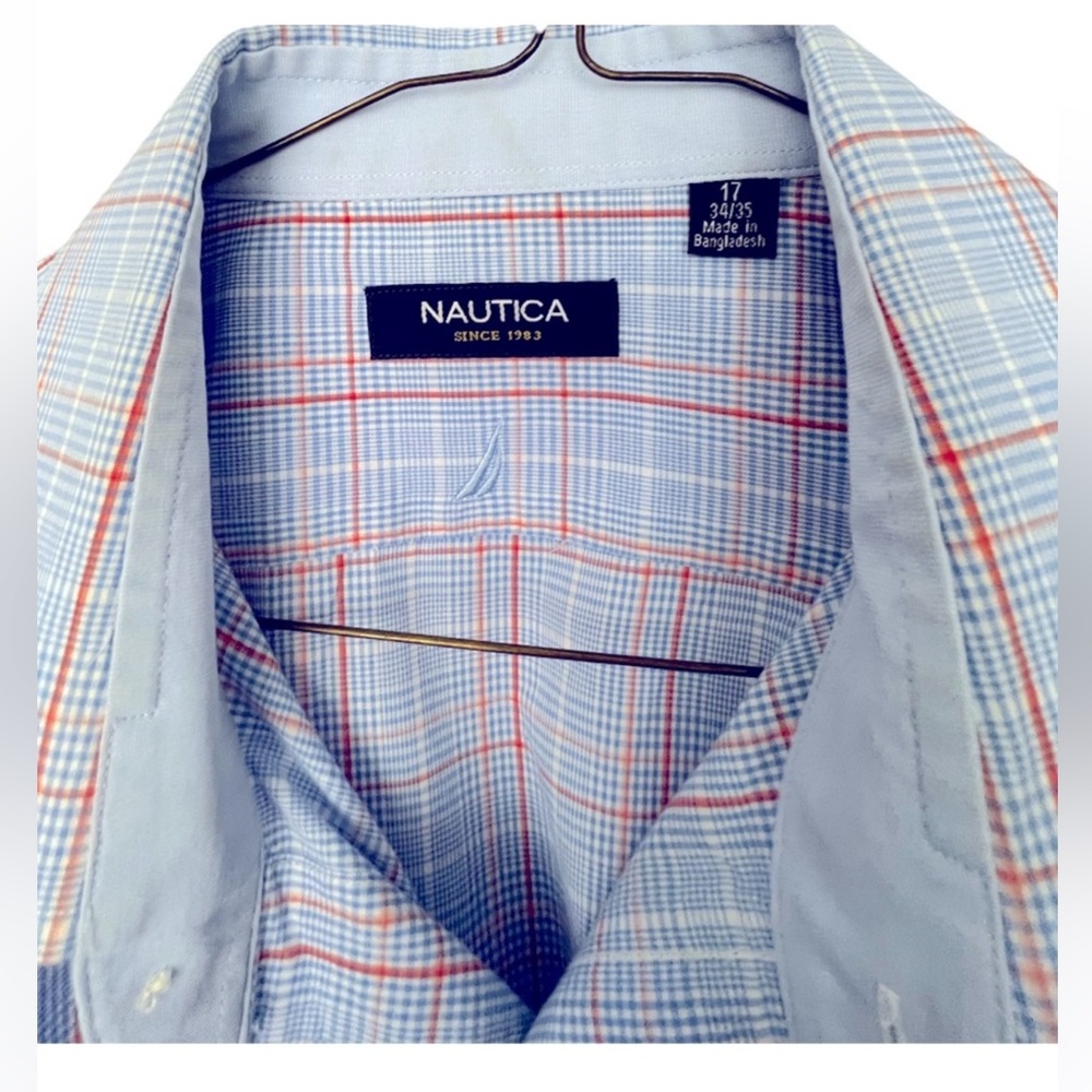 Men's Nautica pinpoint collar button up Shirt - Picture 5 of 6